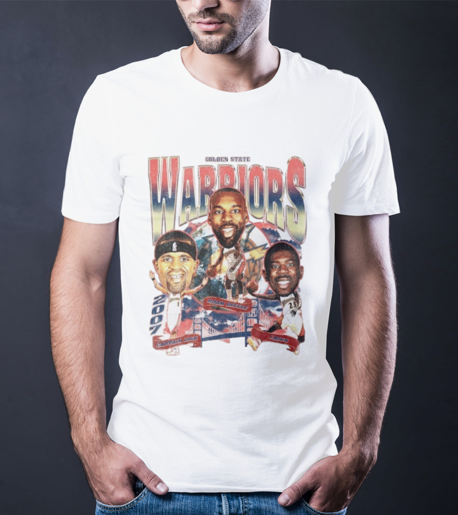 Golden State Warriors 2007 Captain Jack Boom Dizzle J Rich Basketball T-Shirt