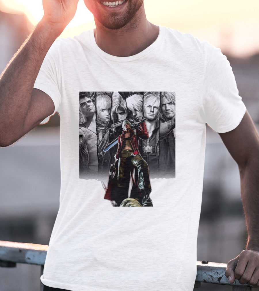 Dante Gen Devil May Cry Anime Collage Character Montage T-Shirt