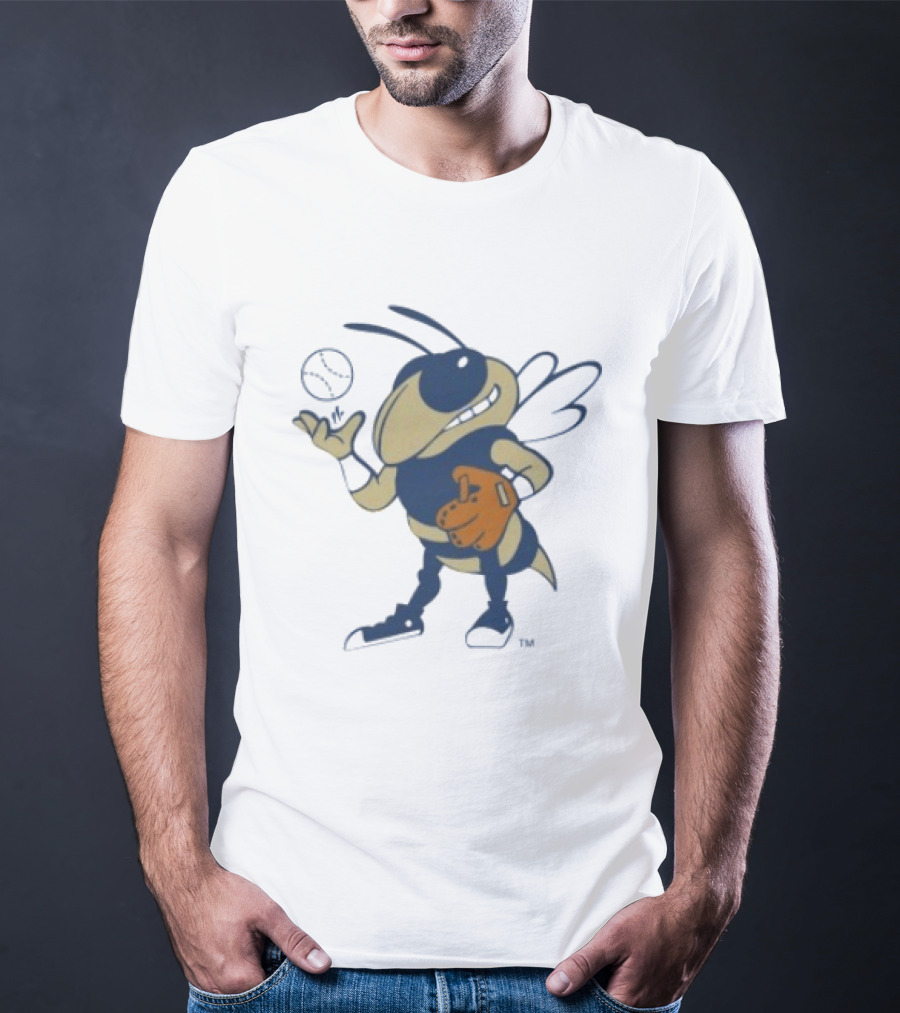 Georgia Tech Yellow Jackets Mascot Baseball Glove T-Shirt