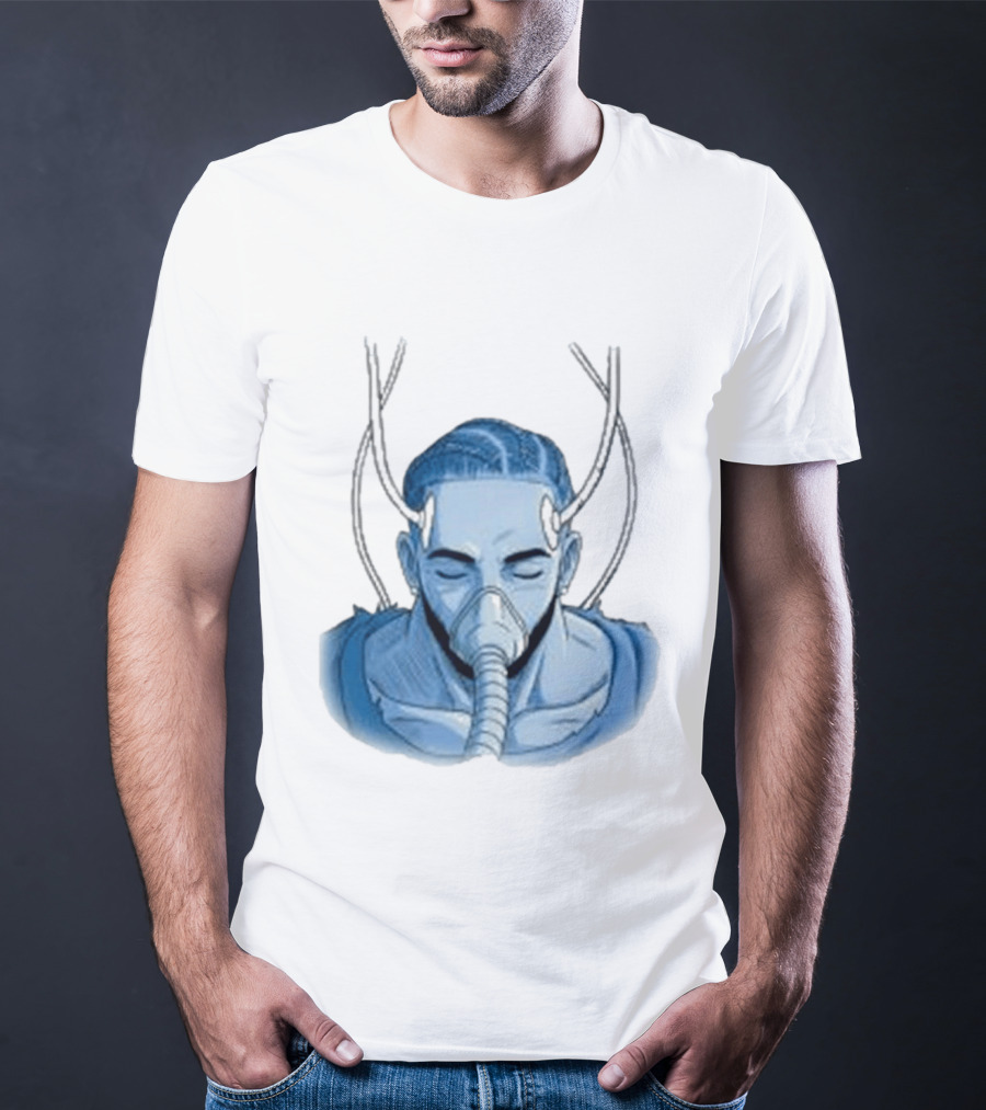 Reaven Leggenda Futuristic Masked Figure With Antlers T-Shirt