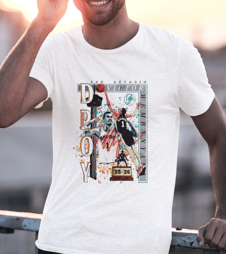 San Antonio Spurs DPOY Victor Wembanyama 25 26 T-Shirt