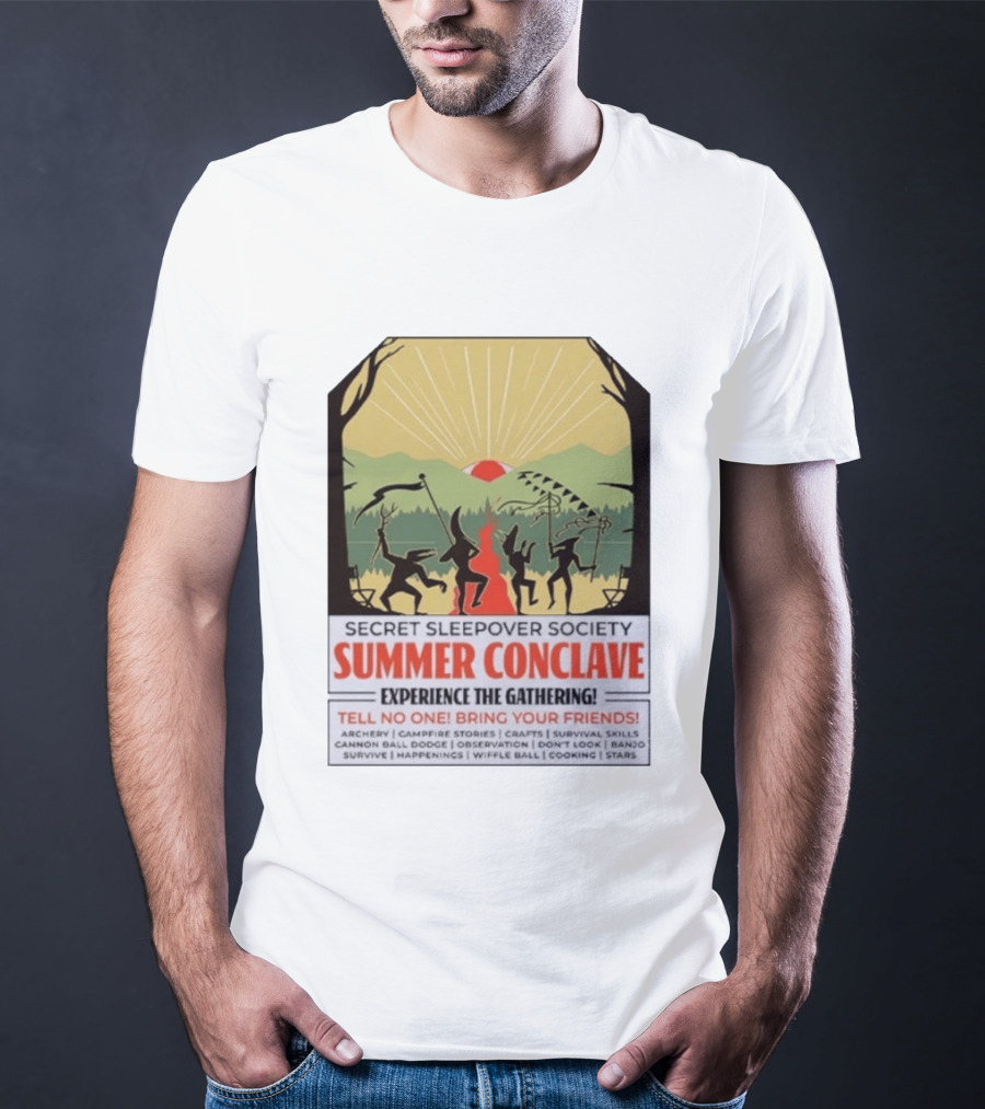 Secret Sleepover Society Summer Conclave Experience The Gathering Archery Campfire Stories Crafts Survival Skills T-Shirt
