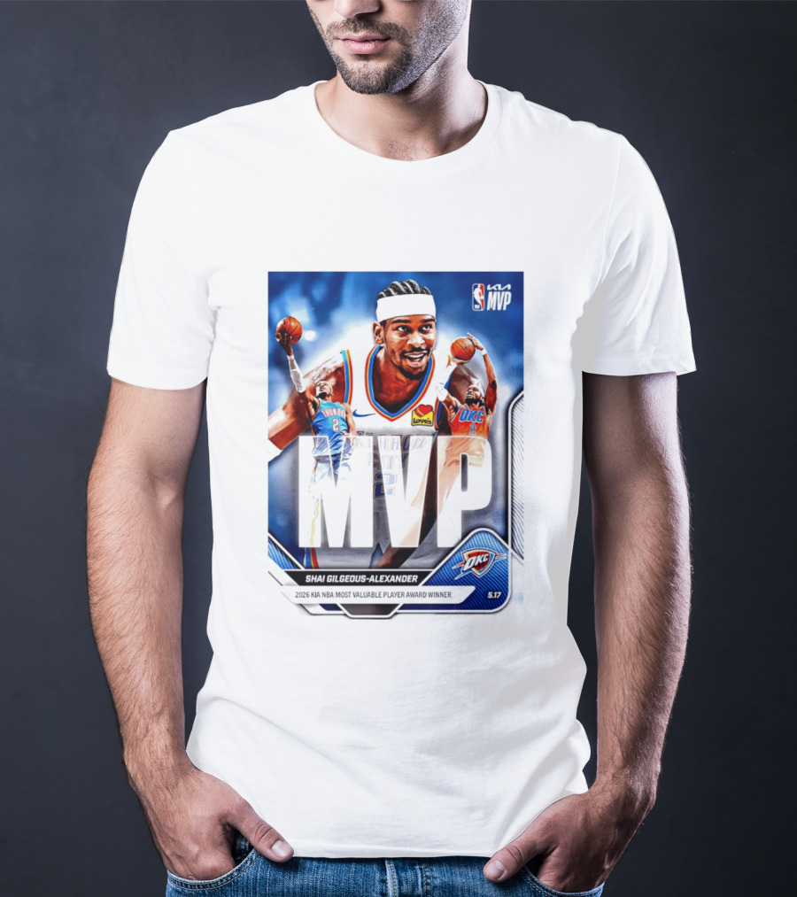 Shai Gilgeous Alexander Oklahoma City Thunder 2026 Kia NBA MVP Most Valuable Player Award Winner T-Shirt