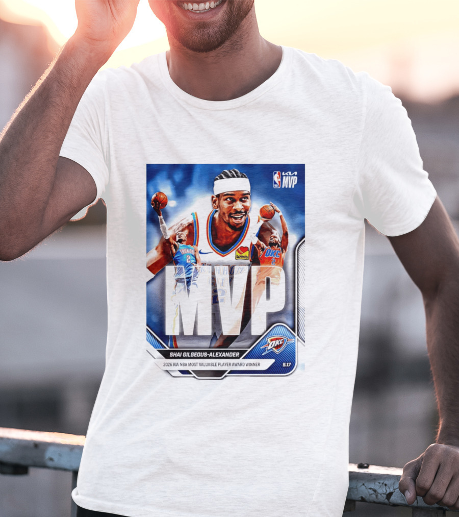 Shai Gilgeous Alexander Oklahoma City Thunder 2026 Kia NBA MVP Most Valuable Player Award Winner T-Shirt