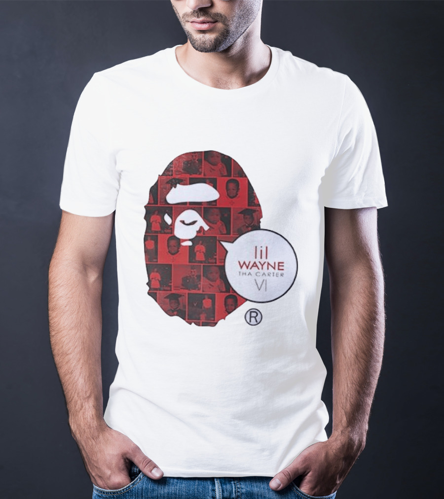 Lil Wayne Tha Carter VI BAPE Collaboration Red Photo Collage T-Shirt