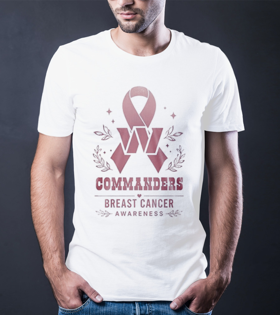 Commanders Breast Cancer Awareness Ribbon Hope And Strength Support T-Shirt