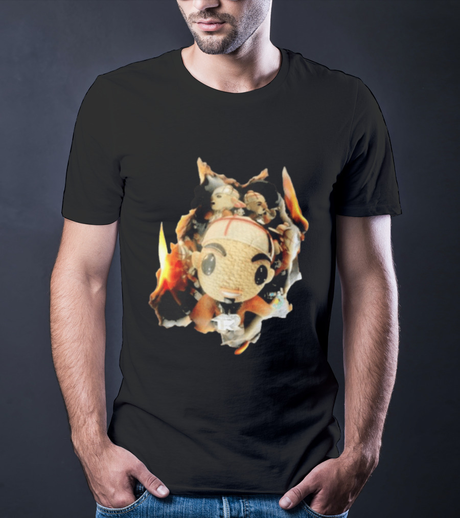 Street Mob Chuyin Los Locos Nunca Mueren Burning Plush Doll Fiery T-Shirt