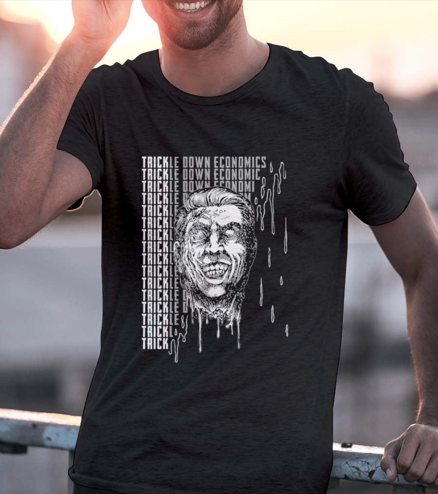 Trickle Down Economics Melting Face Concept T-Shirt