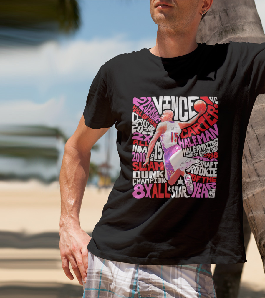 Vince Carter Toronto Raptors Slam Dunk Champion Half Man Half Amazing T-Shirt