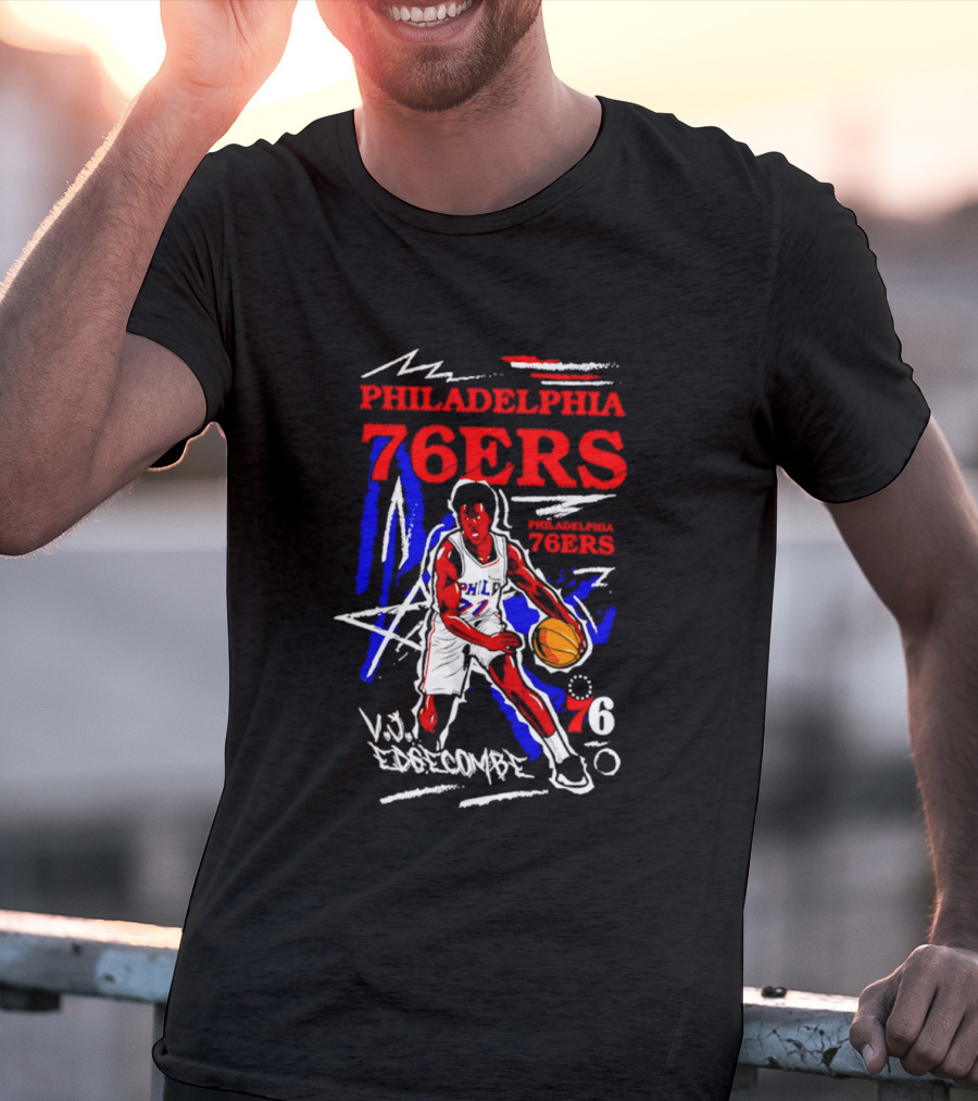 Philadelphia 76ers VJ Edgecombe Chalked Up Player Name Number 6 T-Shirt
