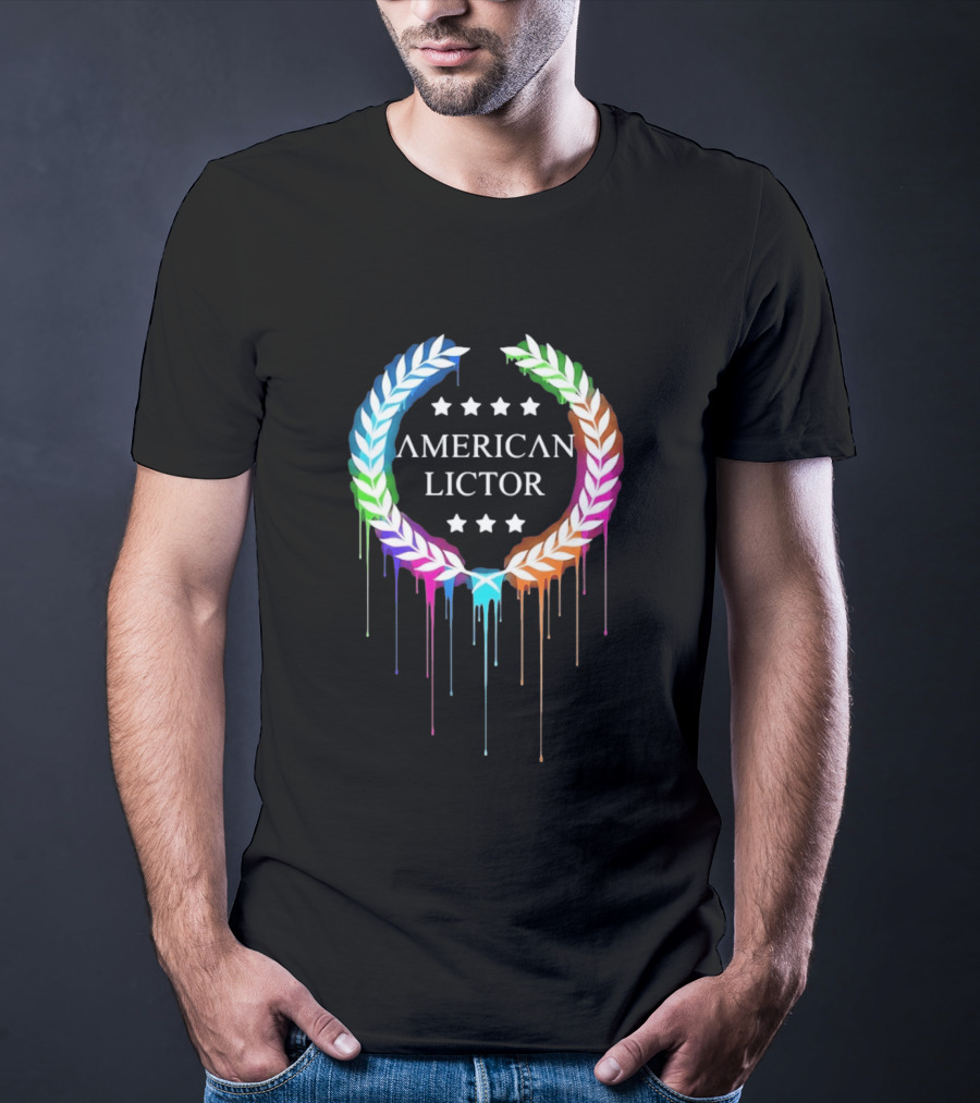 American Lictor Rainbow Laurel Wreath Stars T-Shirt