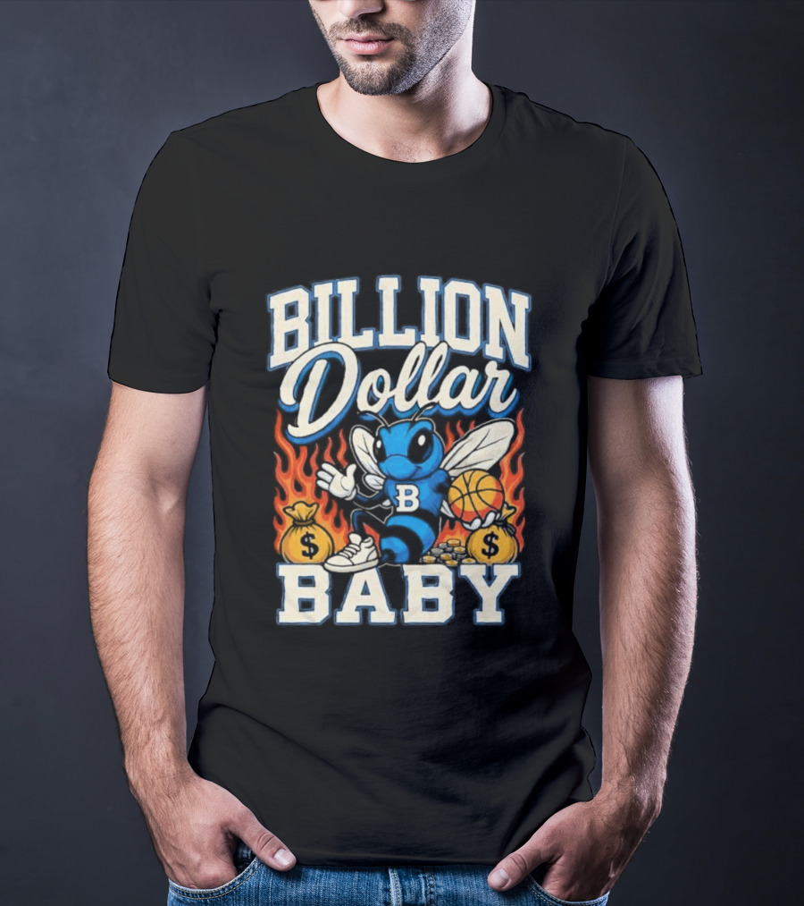Billion Dollar Baby Hornets Mascot Fire And Moneybags T-Shirt