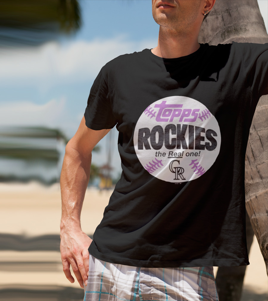 Topps Rockies The Real One Colorado Rockies MLB Baseball Card T-Shirt