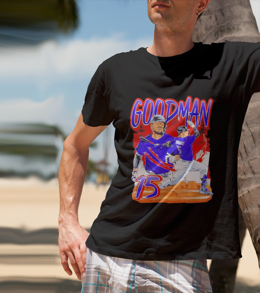 Goodman Baseball Action And Number 15 Illustration Euphoria Rise T-Shirt