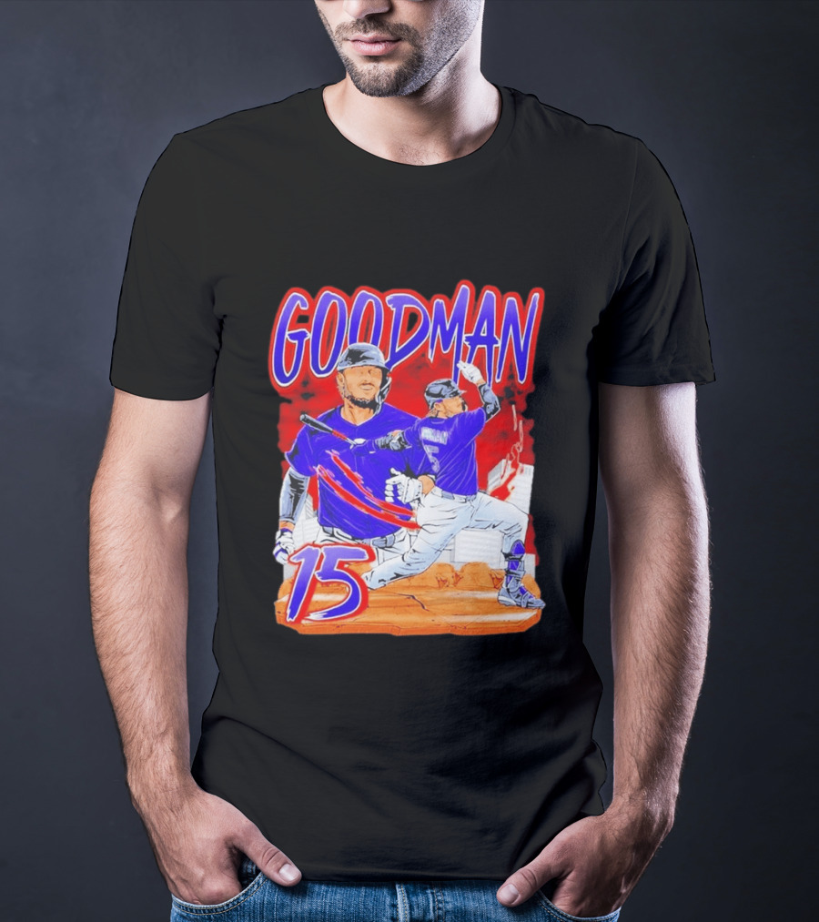 Goodman Baseball Action And Number 15 Illustration Euphoria Rise T-Shirt