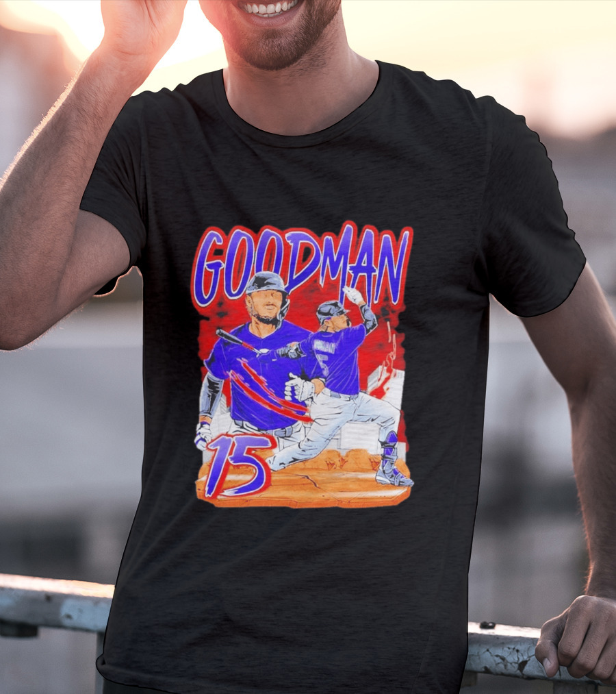 Goodman Baseball Action And Number 15 Illustration Euphoria Rise T-Shirt