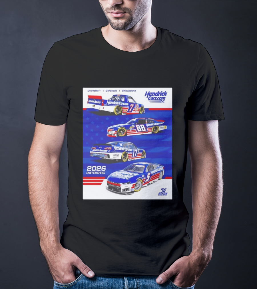 Hendrick Motorsports 2026 Patriotic NASCAR Cars Coronado Chicagoland T-Shirt