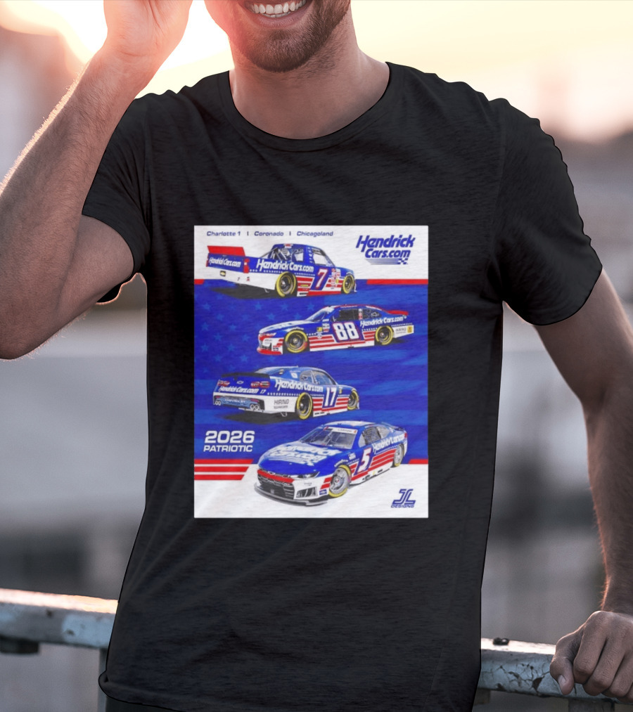 Hendrick Motorsports 2026 Patriotic NASCAR Cars Coronado Chicagoland T-Shirt