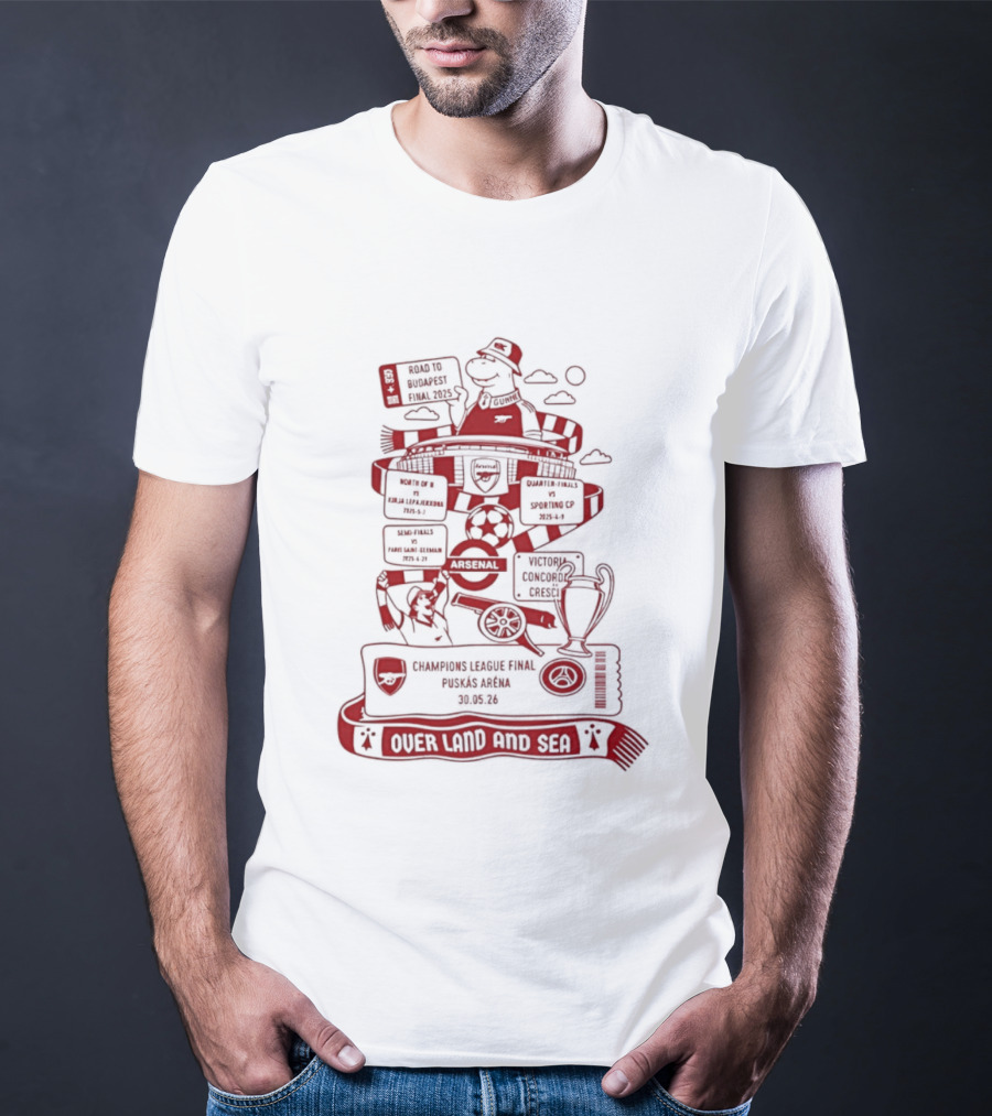 Puskás Aréna League Final Over Land And Sea Iconic Football T-Shirt