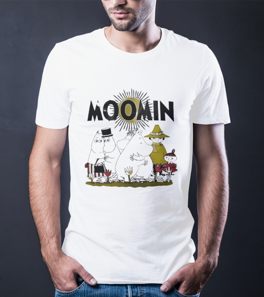 Moomin Family In Sunshine Cartoon Gathering T-Shirt