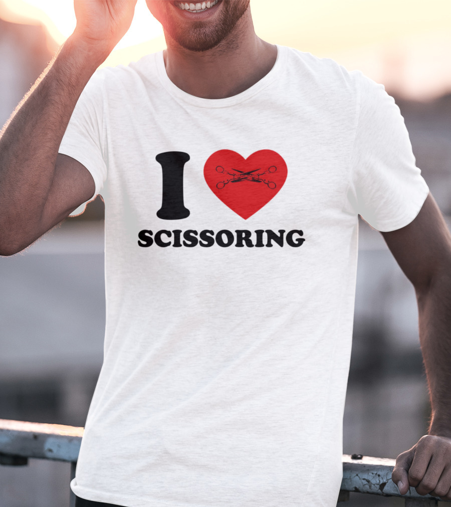 I Love Scissoring Heart With Crossed Scissors T-Shirt