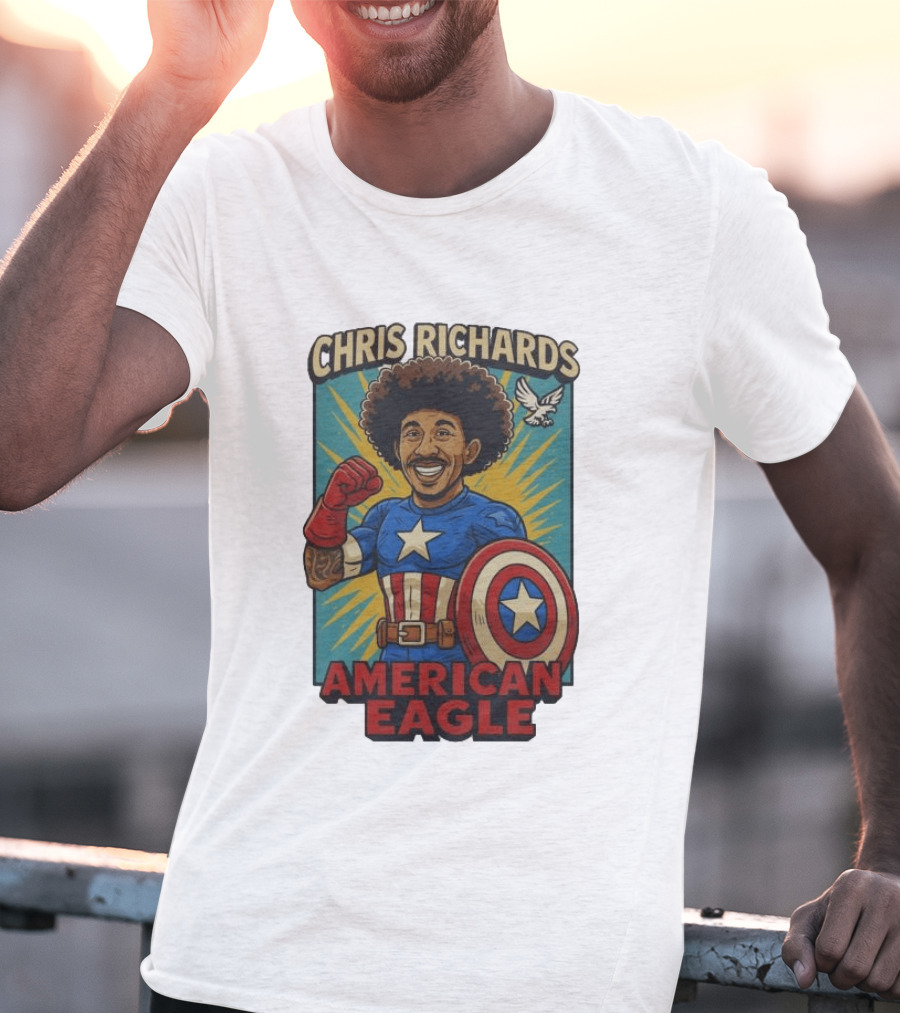 Chris Richards American Eagle Captain Star Shield Superhero T-Shirt