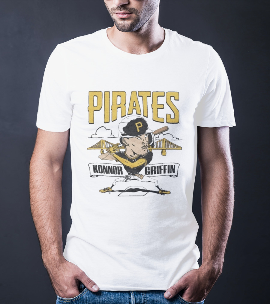 Pittsburgh Pirates Konnor Griffin Baseball Cartoon Bridge T-Shirt