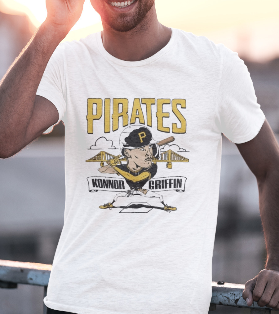 Pittsburgh Pirates Konnor Griffin Baseball Cartoon Bridge T-Shirt