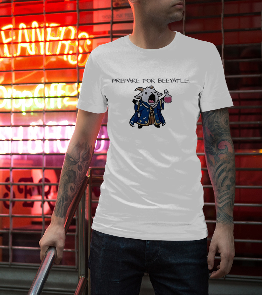 Totes McGoats Prepare For Beeyatle Potion Wielding Goat Wizard T-Shirt