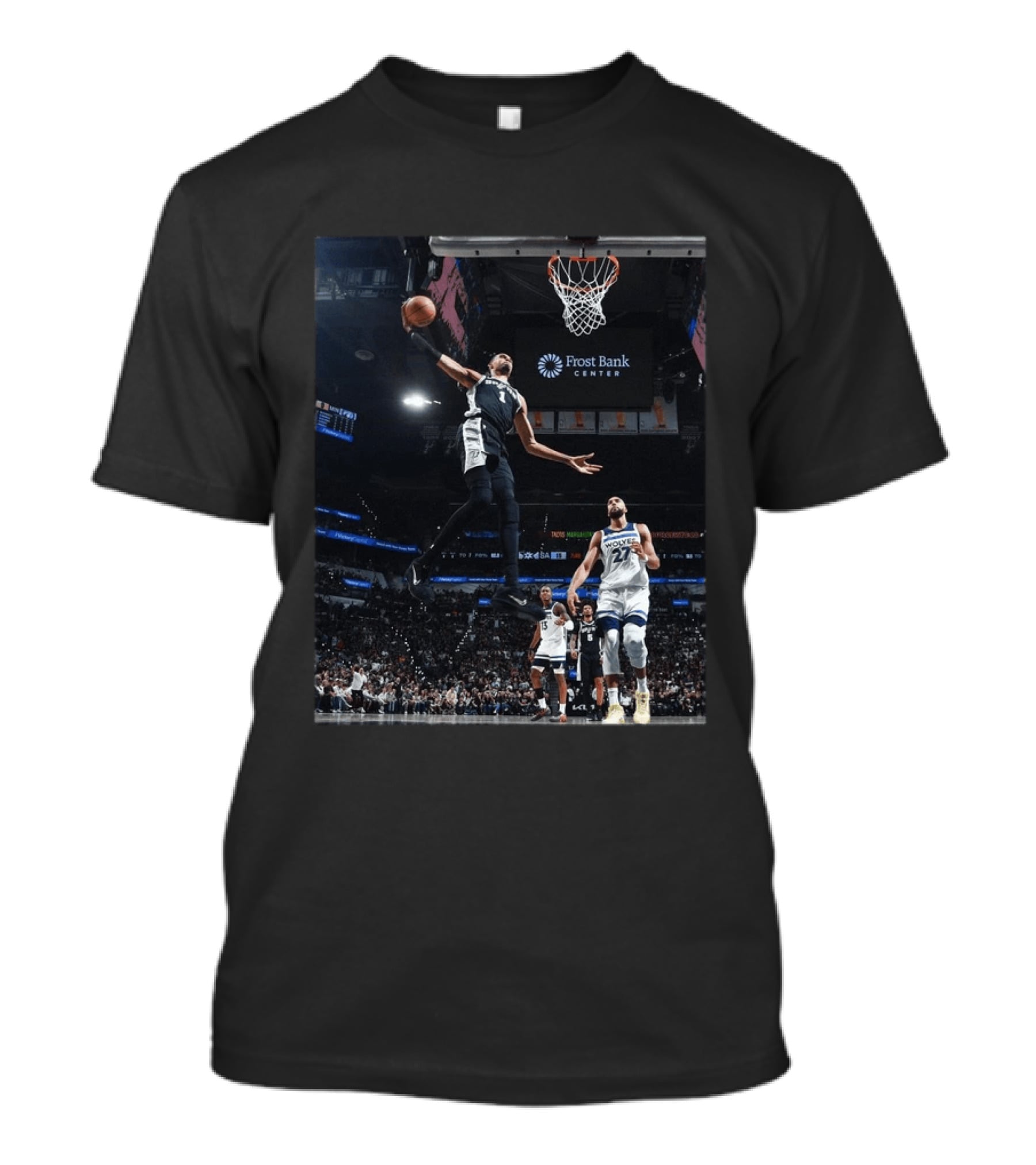 Victor Wembanyama Dunk Spurs Vs Timberwolves Frost Bank Center T-Shirt