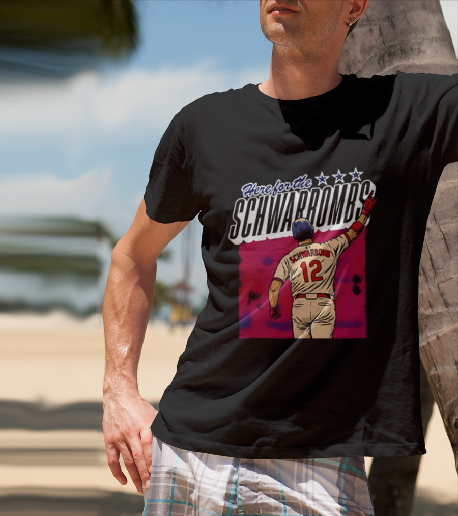 Here For The Schwarbombs Kyle Schwarber 12 Baseball T-Shirt