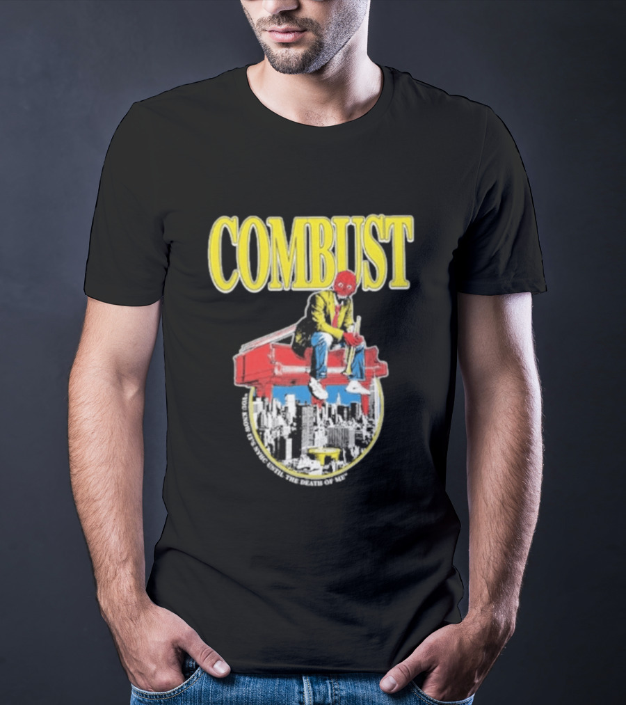 Combust Brooklyn Music Hall Of Williamsburg May 15 2026 Iconic Cityscape And Surreal Red Face T-Shirt