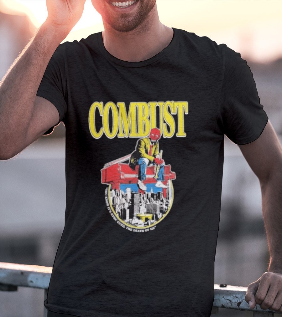 Combust Brooklyn Music Hall Of Williamsburg May 15 2026 Iconic Cityscape And Surreal Red Face T-Shirt