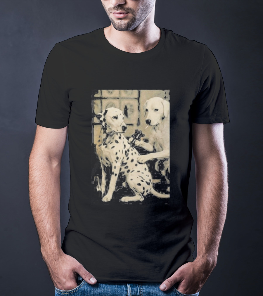 Dalmatian Dog Tattoo Artist Black And White Humor T-Shirt