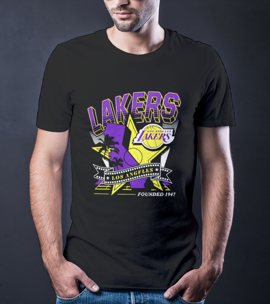 Los Angeles Lakers Founded 1947 NBA Team California Map T-Shirt