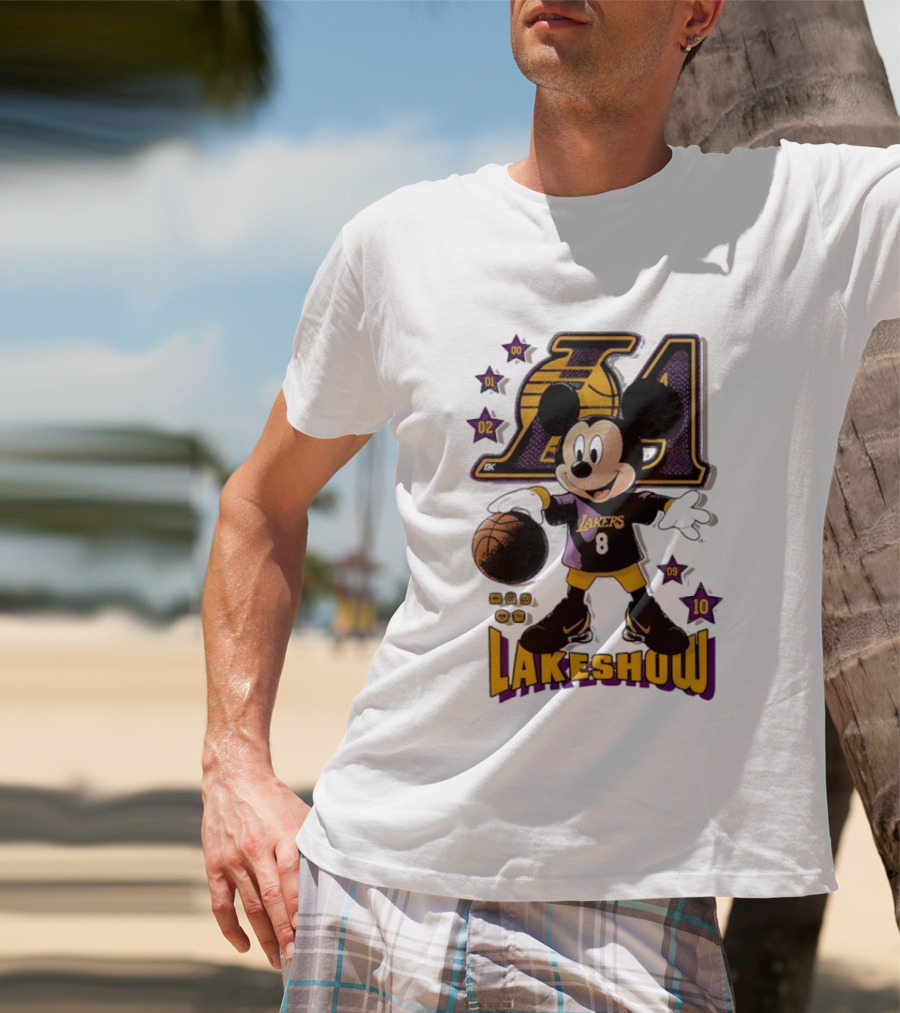 Mickey Mouse Lakers LA Basketball Lakeshow T-Shirt
