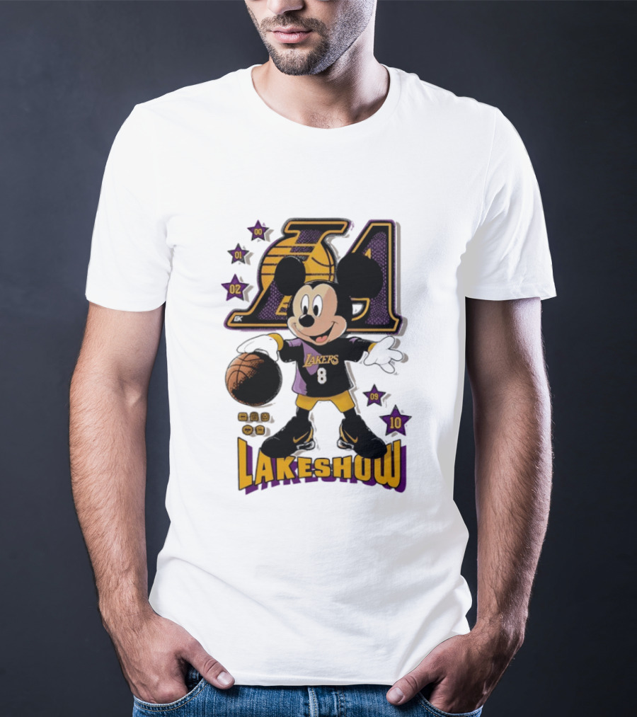Mickey Mouse Lakers LA Basketball Lakeshow T-Shirt