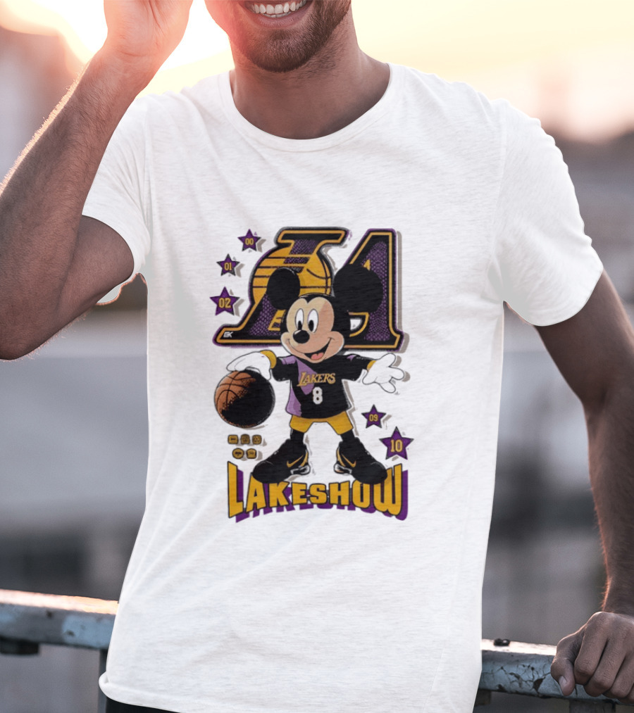 Mickey Mouse Lakers LA Basketball Lakeshow T-Shirt