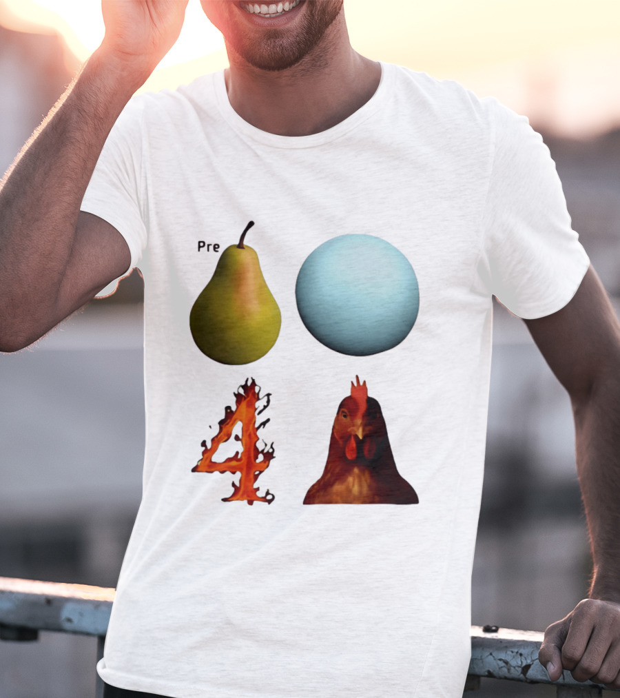 Prepare Pear Sphere Flame 4 Chicken T-Shirt