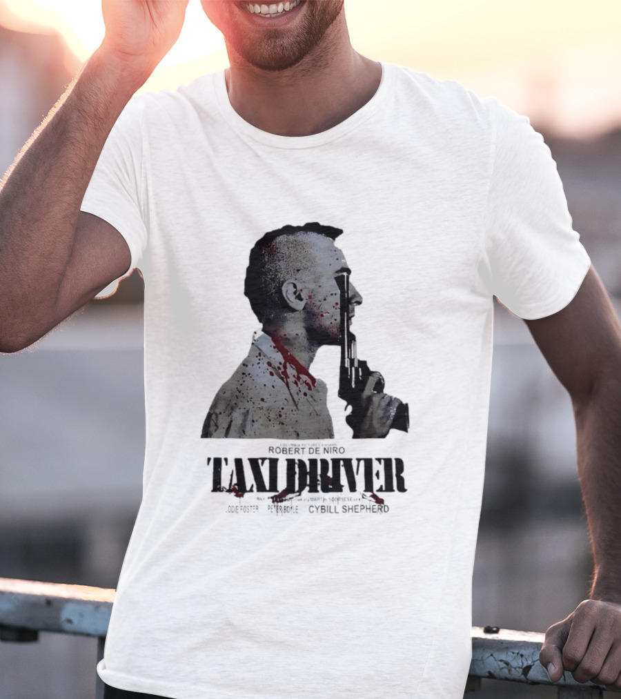 Taxi Driver Robert De Niro Travis Bickle Mohawk Gun Blood Splatter T-Shirt