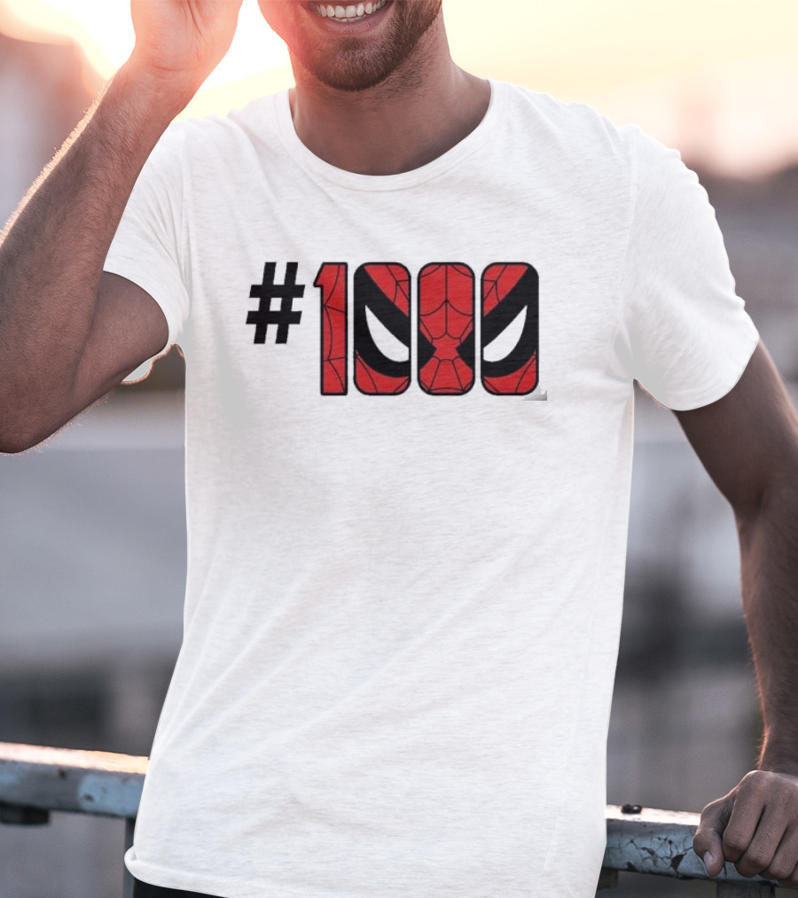 #1000 Spider Man Mask Red Web T-Shirt