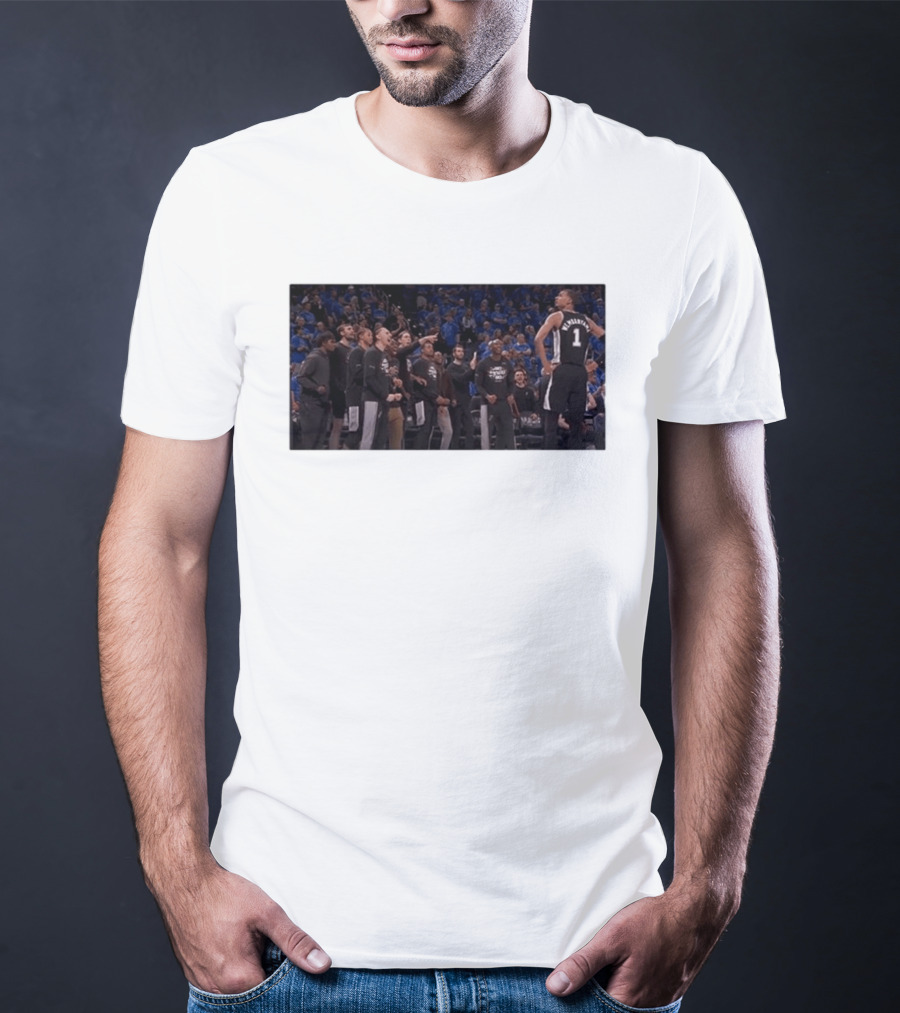 Victor Wembanyama Cold Celebration Against OKC In Black Jersey T-Shirt