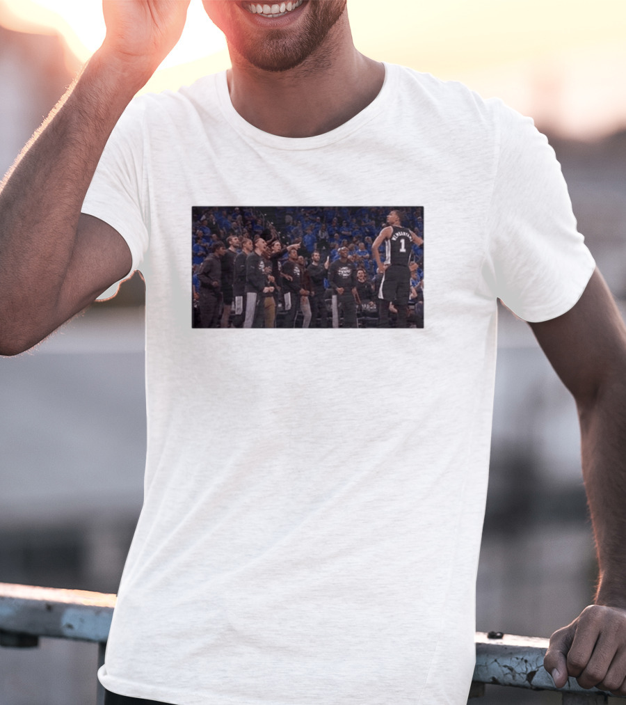 Victor Wembanyama Cold Celebration Against OKC In Black Jersey T-Shirt