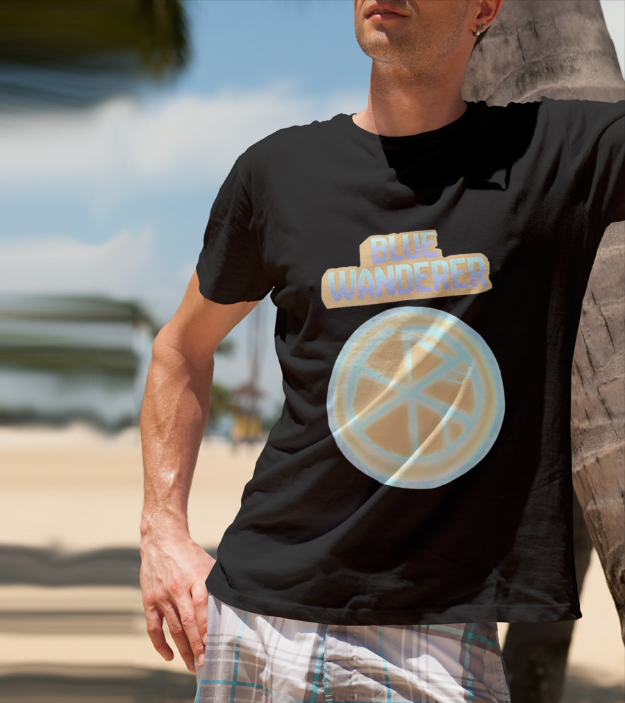 Blue Wanderer Basketball Neon Glow Circle T-Shirt