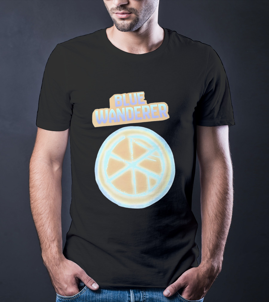 Blue Wanderer Basketball Neon Glow Circle T-Shirt