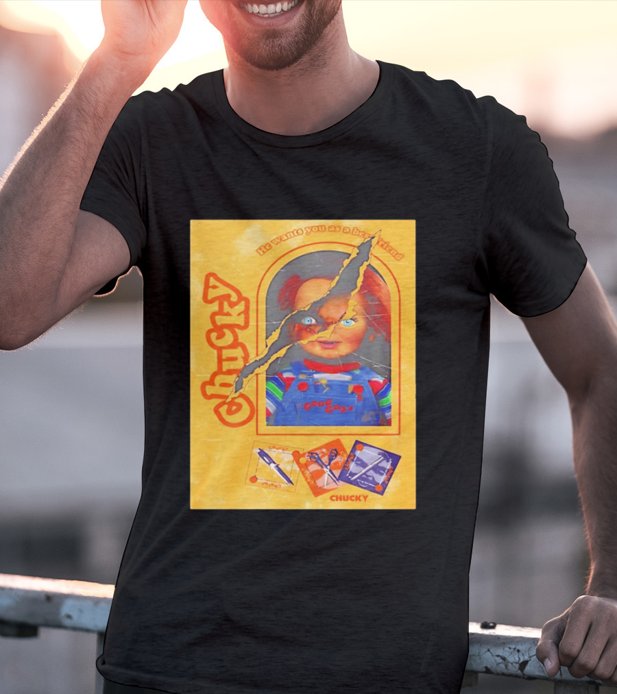 Chucky He Wants You As A Best Friend Good Guys Doll Box T-Shirt