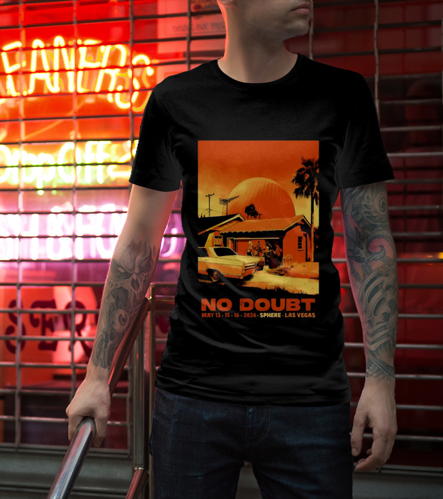 No Doubt May 13 15 16 2026 Sphere Las Vegas Vintage Car Retro Sunset T-Shirt