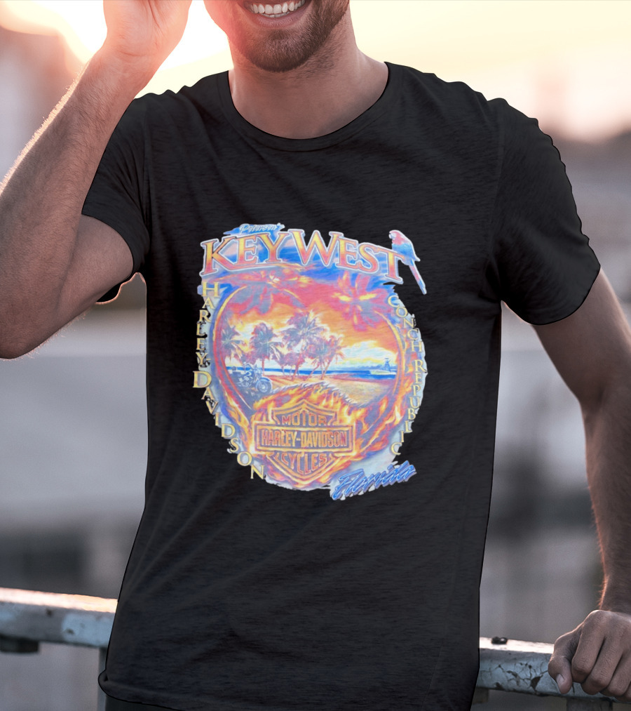 Peterson Key West Harley Davidson Conch Republic Motorcycles Florida T-Shirt