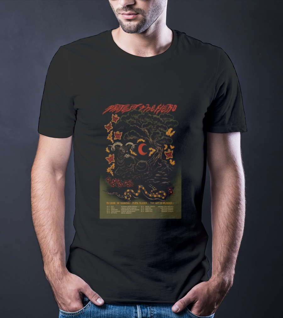 Protest The Hero EU 2026 Tour Vanaova Pupil Slicer Thy Art Is Murder Butterfly Tree Goat Snake T-Shirt