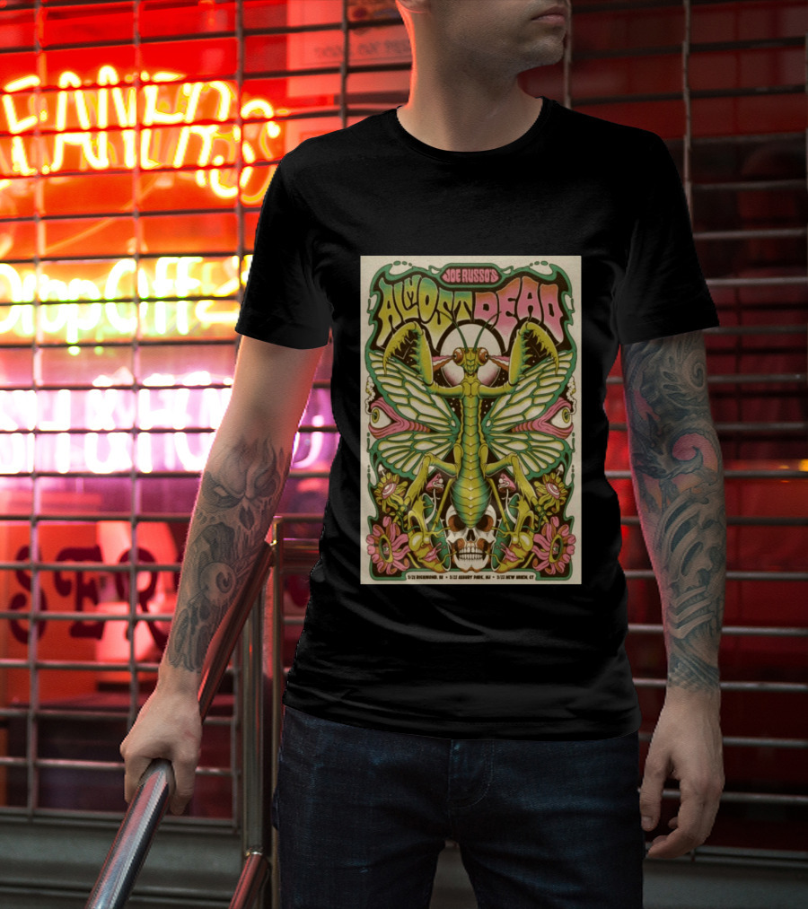Joe Russo's Almost Dead 5 22 2026 Asbury Park NJ Mantis Skull Psychedelic T-Shirt